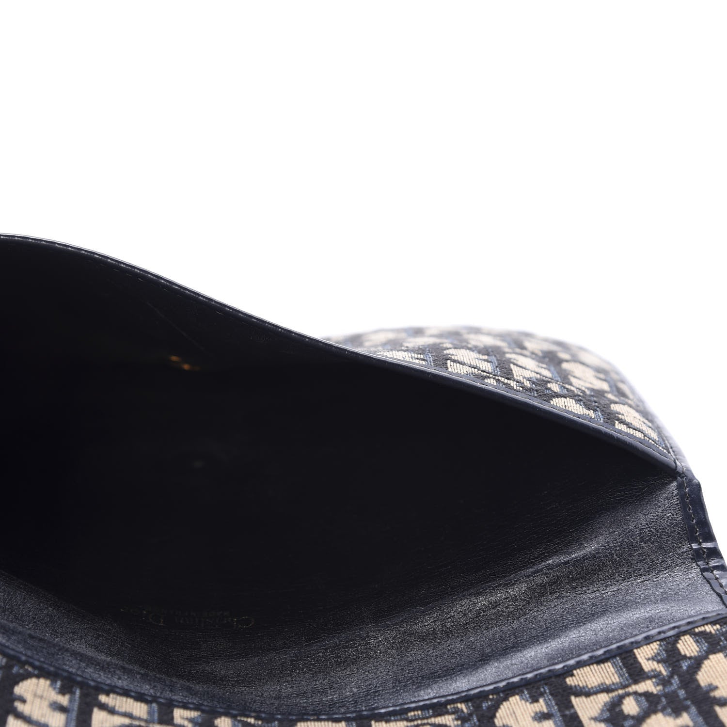 Christian Dior Monogram Envelope Flap Clutch Navy Blue 4 of 8