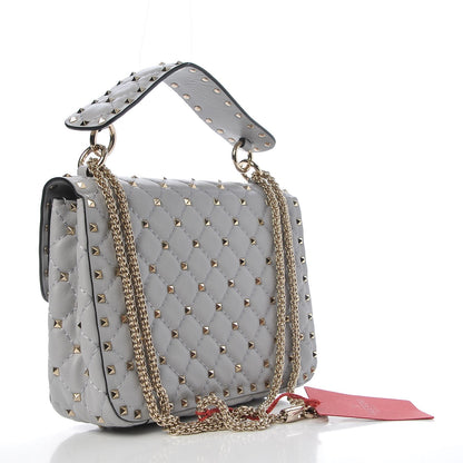 Valentino Garavani Nappa Medium Rockstud Spike Shoulder Bag Pastel Grey 3 of 8