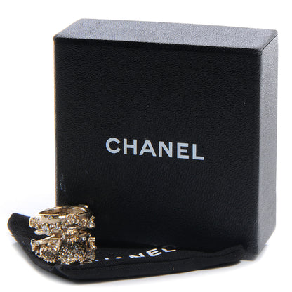 Chanel Crystal CC Logo Ring Light Gold 6 3 of 5