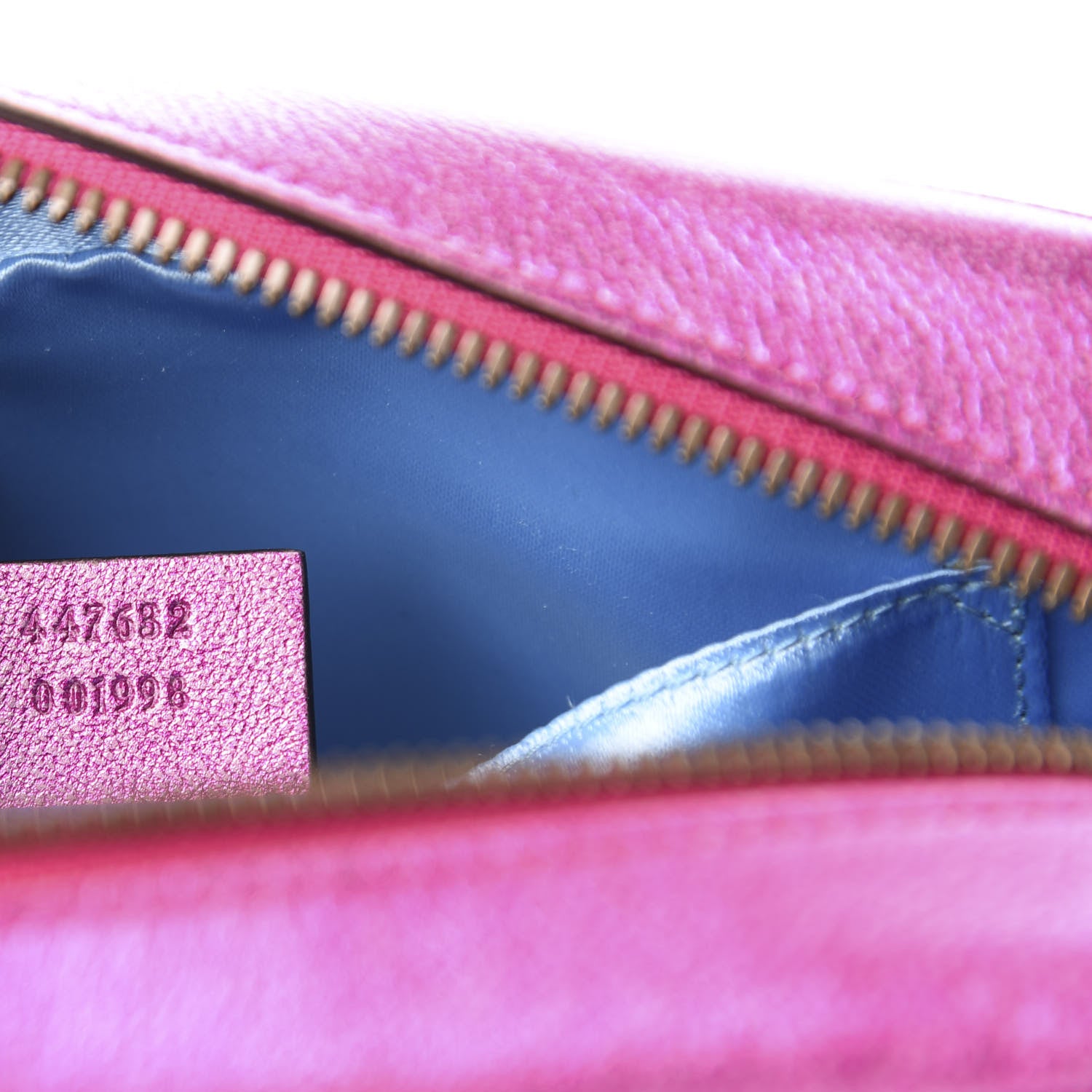Gucci Laminated Nappa Matelasse Small GG Marmont Chain Shoulder Bag Fuxia Rosso Rosa 9 of 11