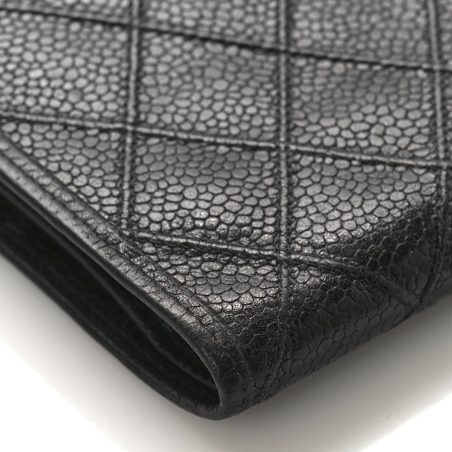 Caviar Stitched French Wallet Black