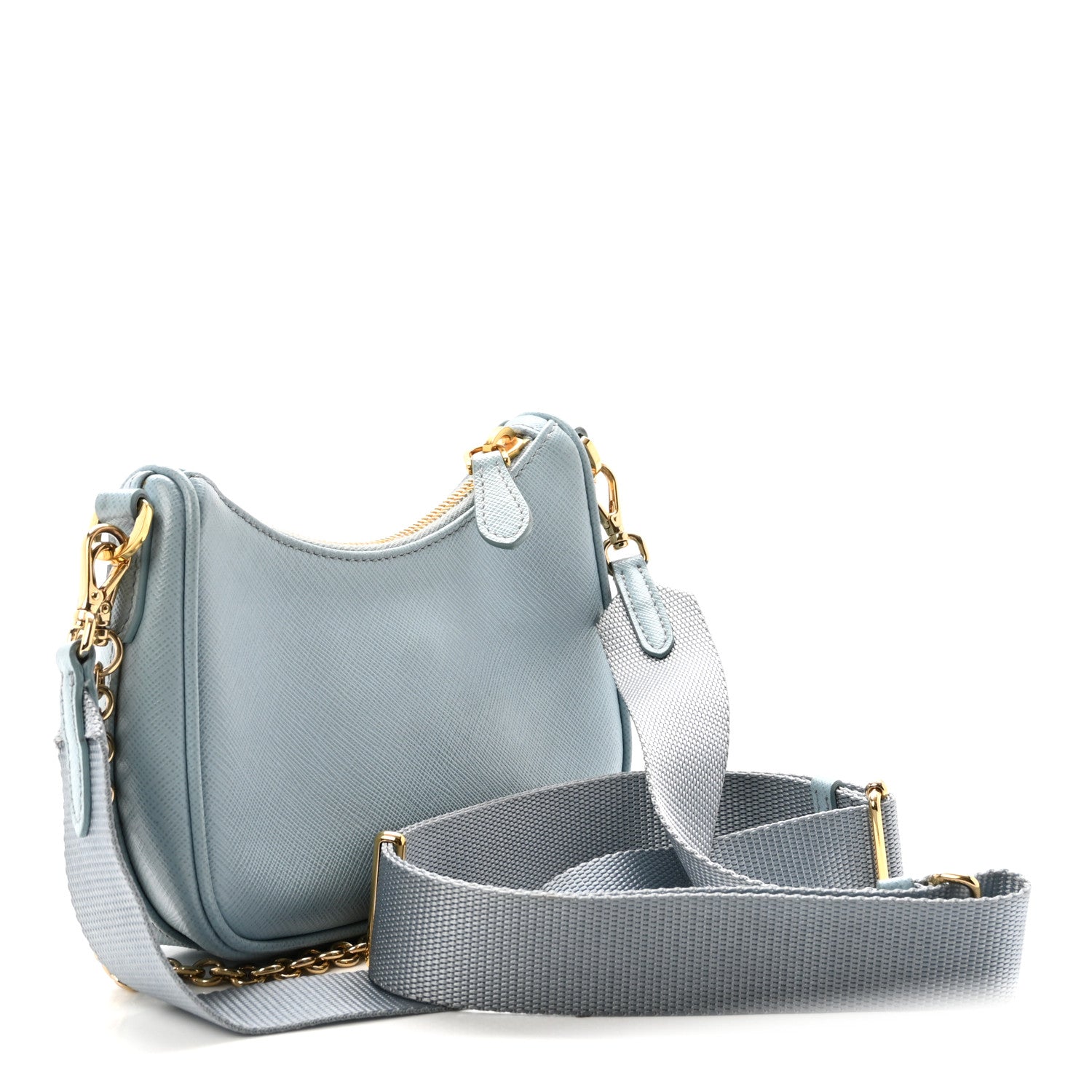 Prada Saffiano Lux Re-Edition 2005 Mini Shoulder Bag Celeste 3 of 9