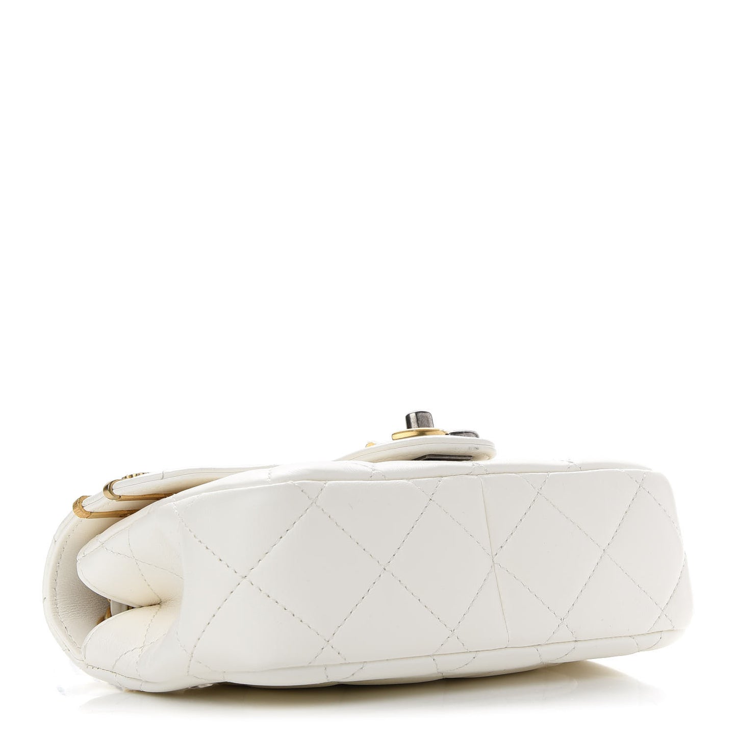 Lambskin Quilted Mini Coco Clips Flap White