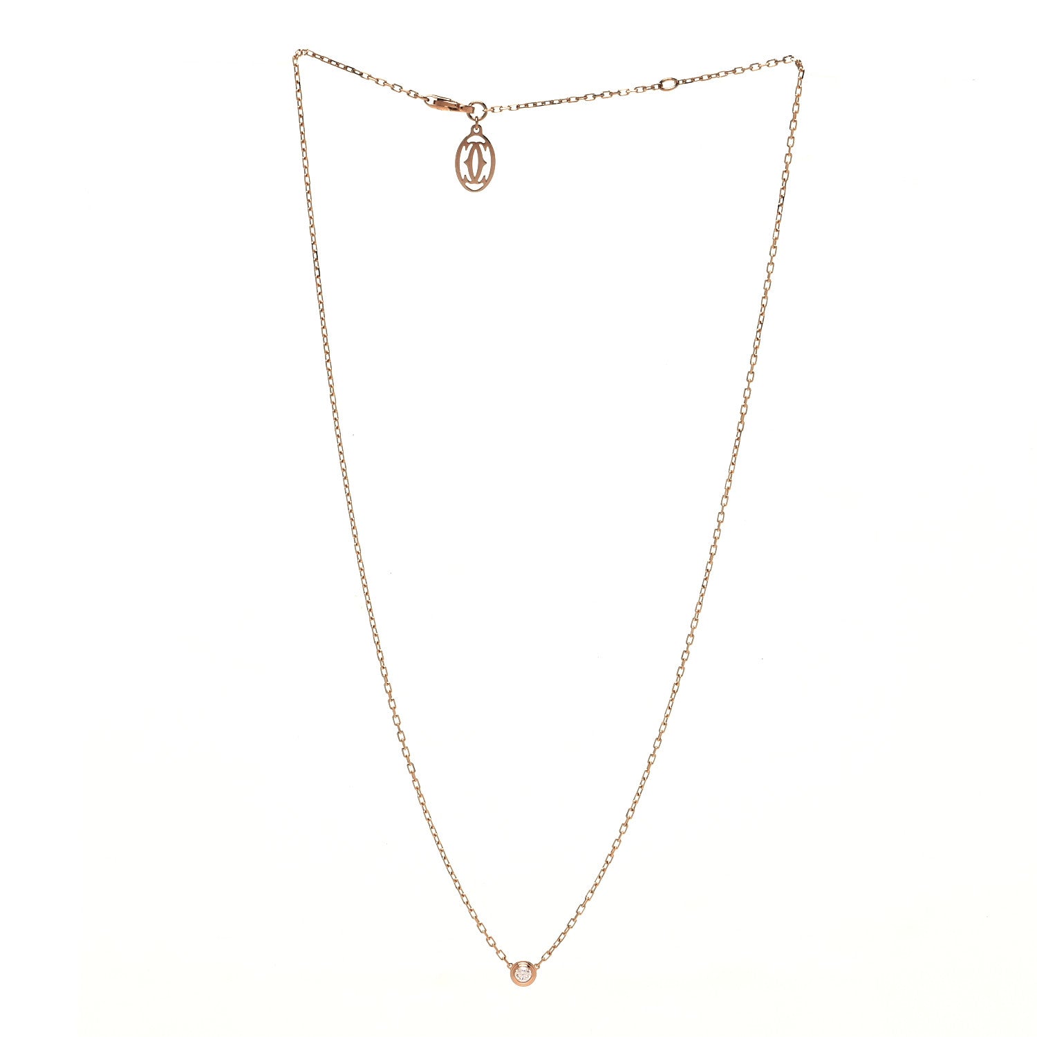 Cartier 18K Pink Gold Diamond SM D'Amour Pendant Necklace 5 of 10