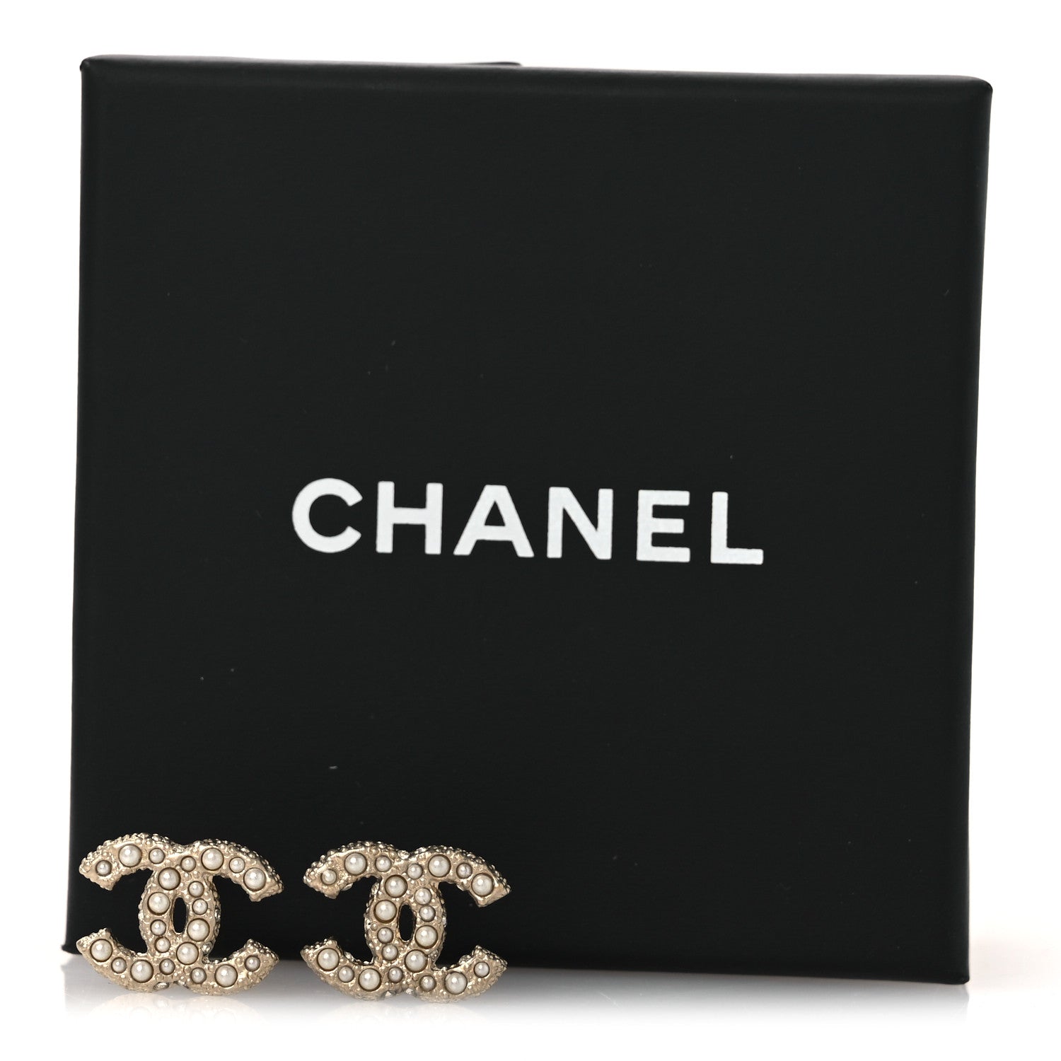 Chanel Pearl Crystal CC Earrings Gold 5 of 5