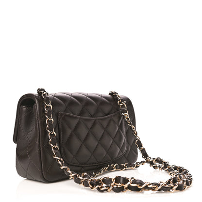 Chanel Lambskin Quilted Mini Rectangular Flap Dark Brown 3 of 12