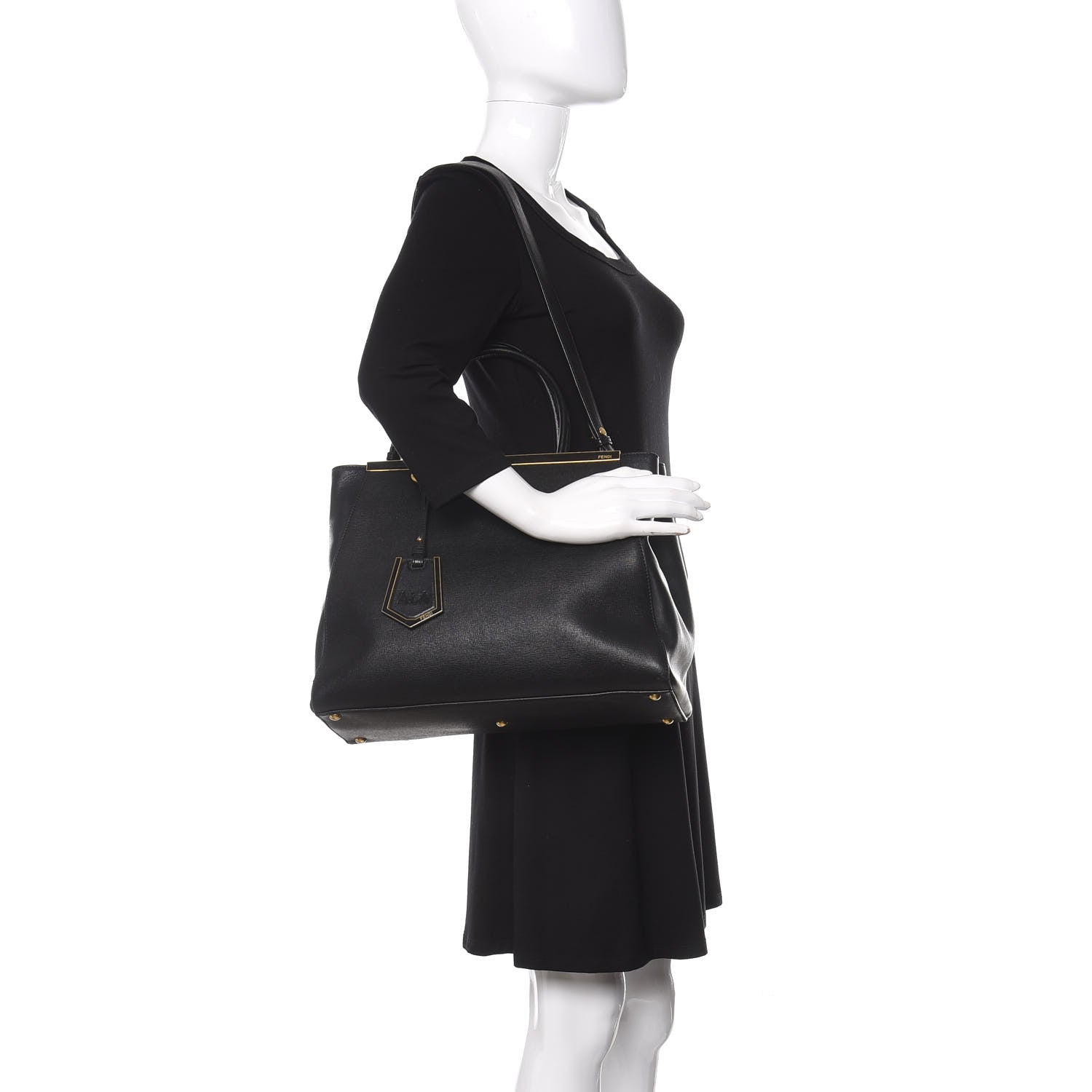 Fendi Vitello Elite Medium 2Jours Tote Black 2 of 11