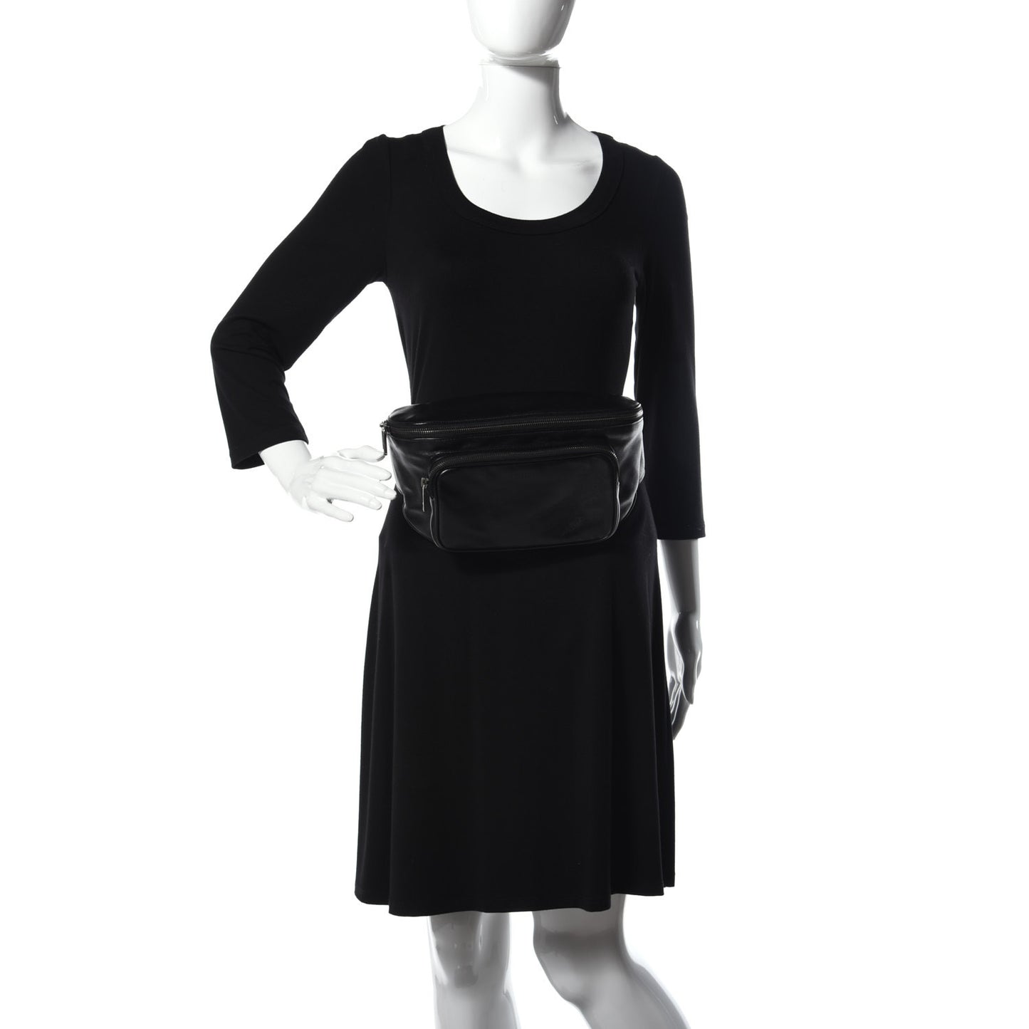 Lambskin Subway Belt Bag Black