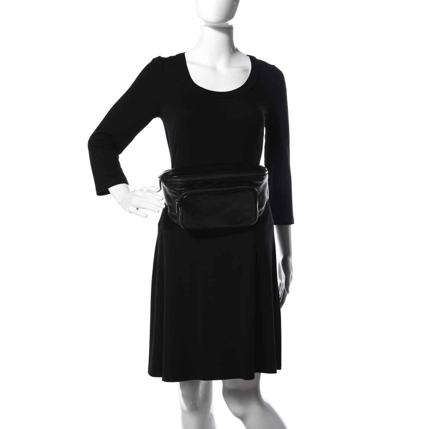 Saint Laurent Lambskin Subway Belt Bag Black 2 of 11