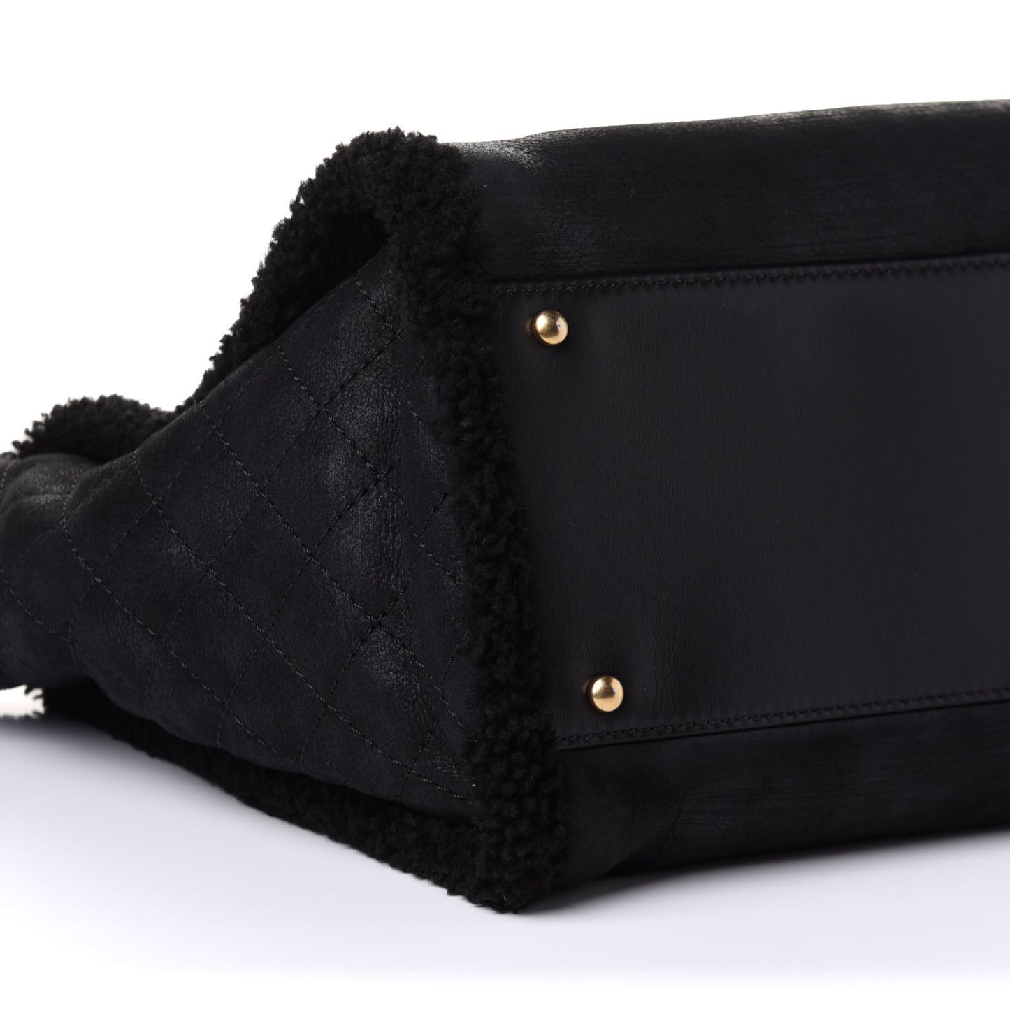 Shearling Large Deauville Tote Black