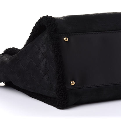 Chanel Shearling Large Deauville Tote Black 9 of 10