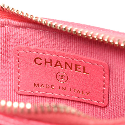 Chanel Caviar Quilted Flap Zip Card Holder Dark Pink 6 of 8