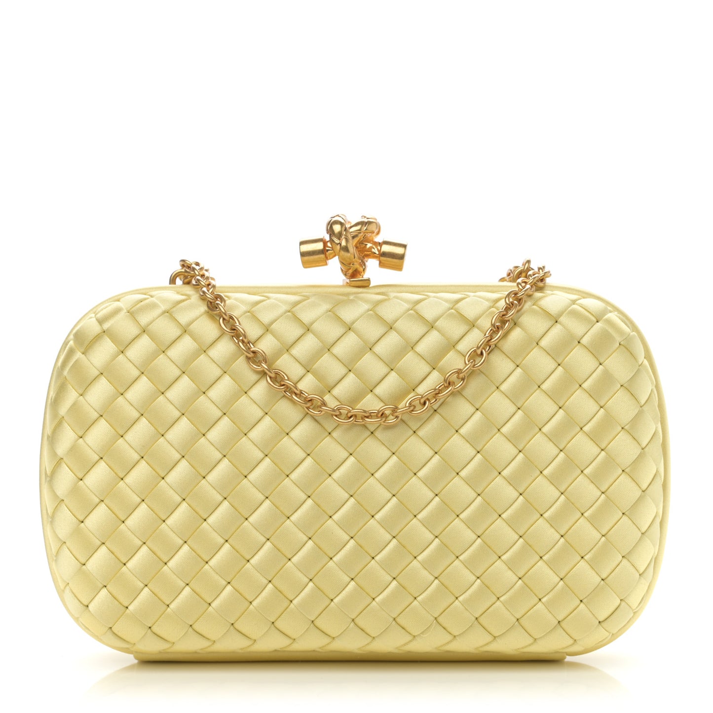 Satin Ayers Intrecciato Chain Knot Clutch Duchesse
