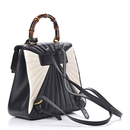 Gucci Calfskin Bamboo Trapuntata Queen Margaret Backpack Mystic White Black 3 of 16