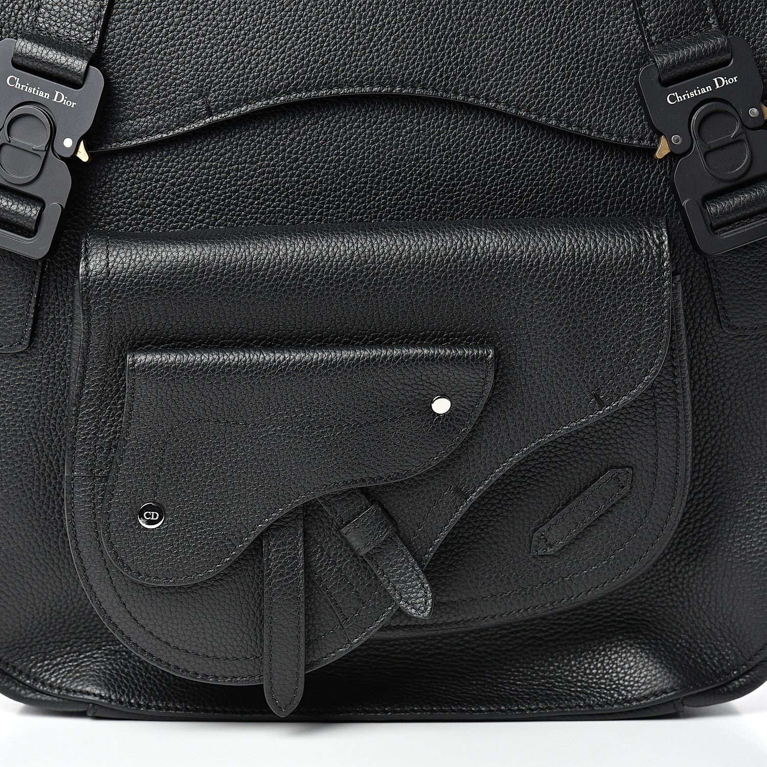 Christian Dior Grained Calfskin Saddle Backpack Black 7 of 10