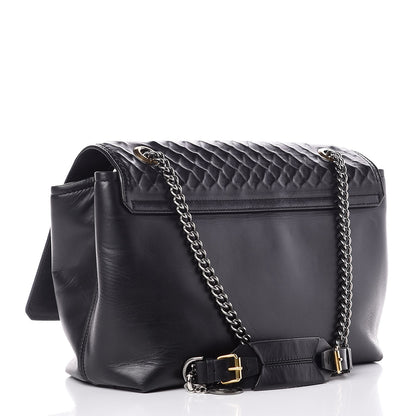 Lanvin Hammered Calfskin Large Happy Edgy Shoulder Bag Black 3 of 7