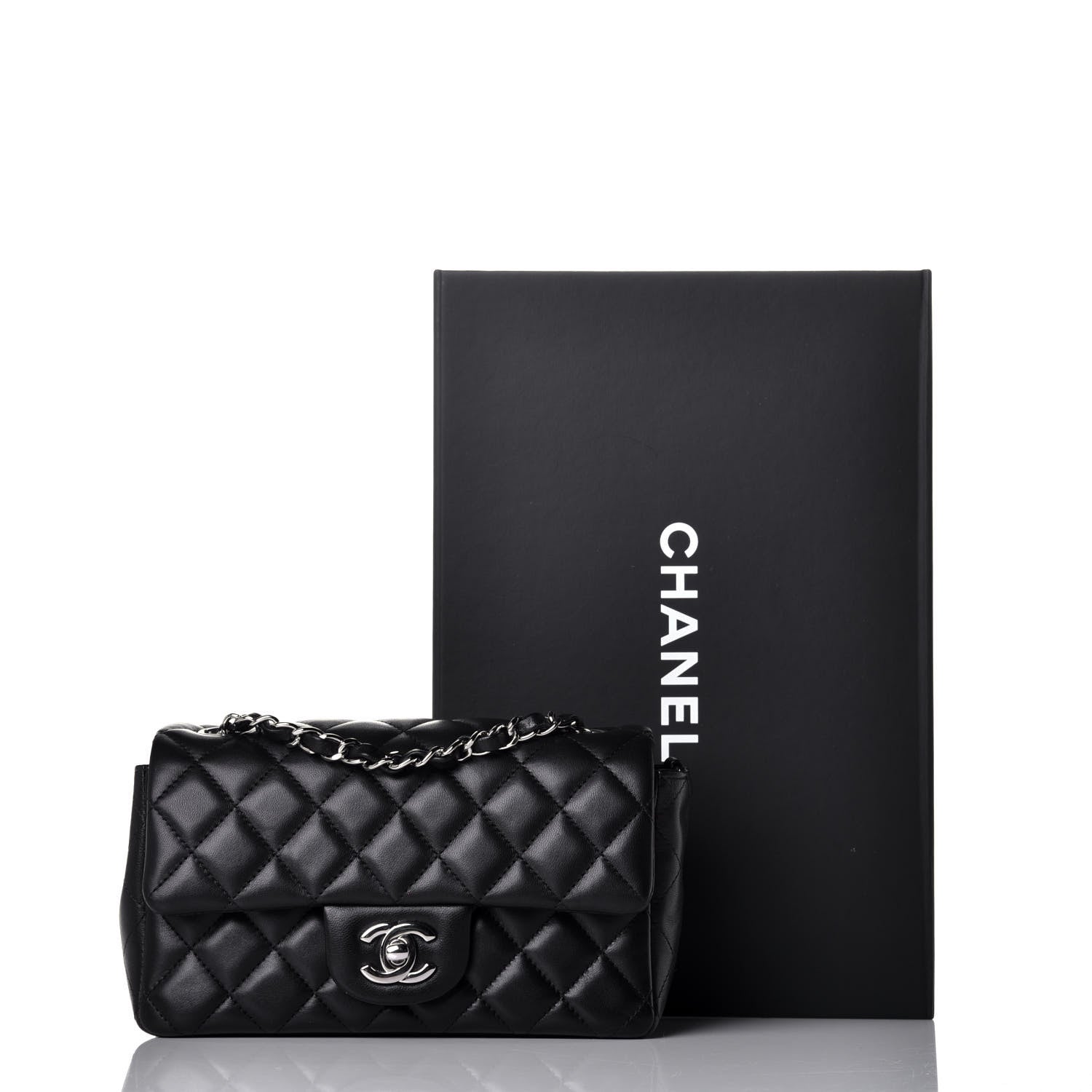 Chanel Lambskin Quilted Mini Rectangular Flap Black 10 of 10