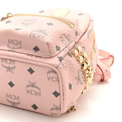 MCM Visetos Side Stud X-Mini Stark Bebe Boo Backpack Soft Pink 11 of 11