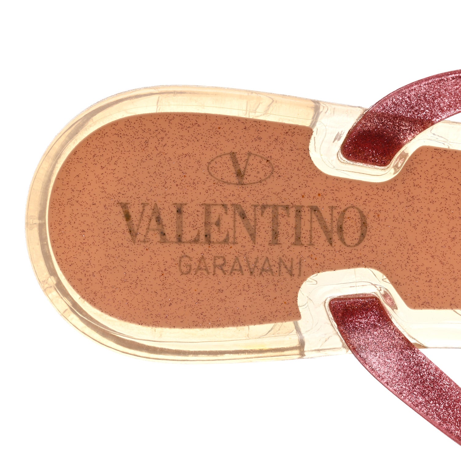 Valentino Garavani PVC Jelly Glitter Rockstud Bow Thong Sandals 37 Pink 6 of 7