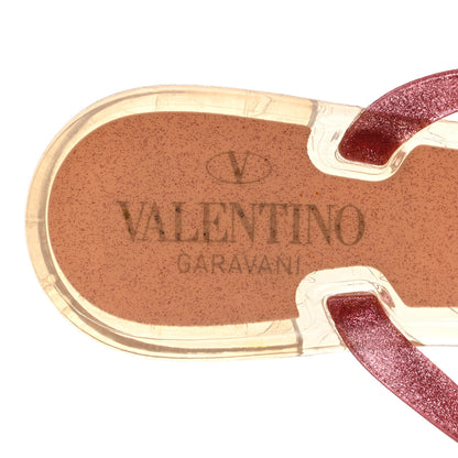 Valentino Garavani PVC Jelly Glitter Rockstud Bow Thong Sandals 37 Pink 6 of 7