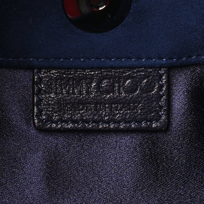 Jimmy Choo Suede Crystal Chandra Chain Clutch Navy 6 of 8