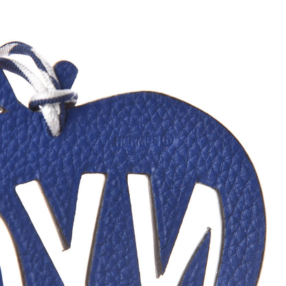 Hermes Epsom Togo Apple NYC Bag Charm Brique Bleu Electrique 3 of 3