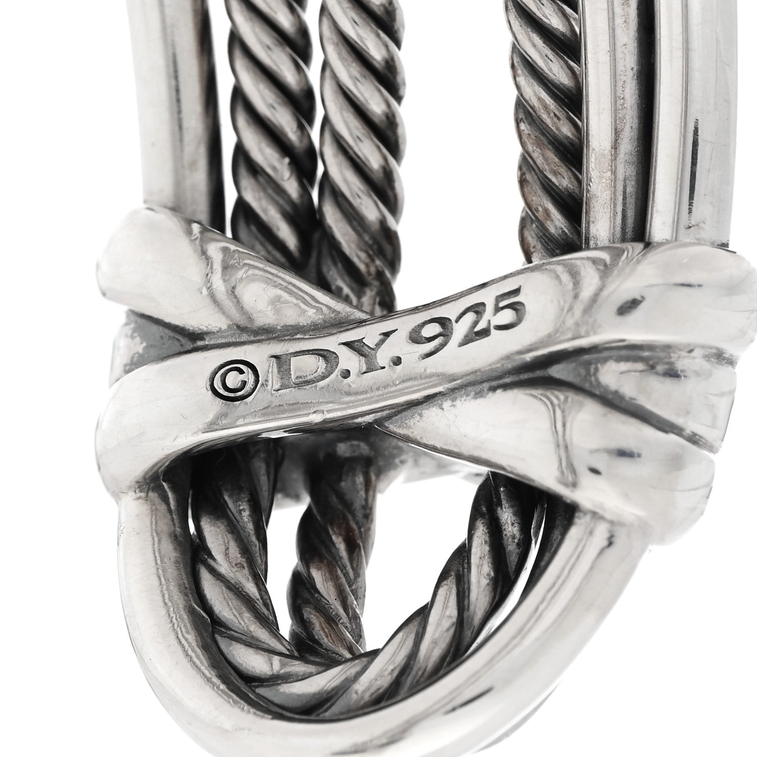 David Yurman Sterling Silver Narrow Crossover Cuff Bracelet 3 of 3