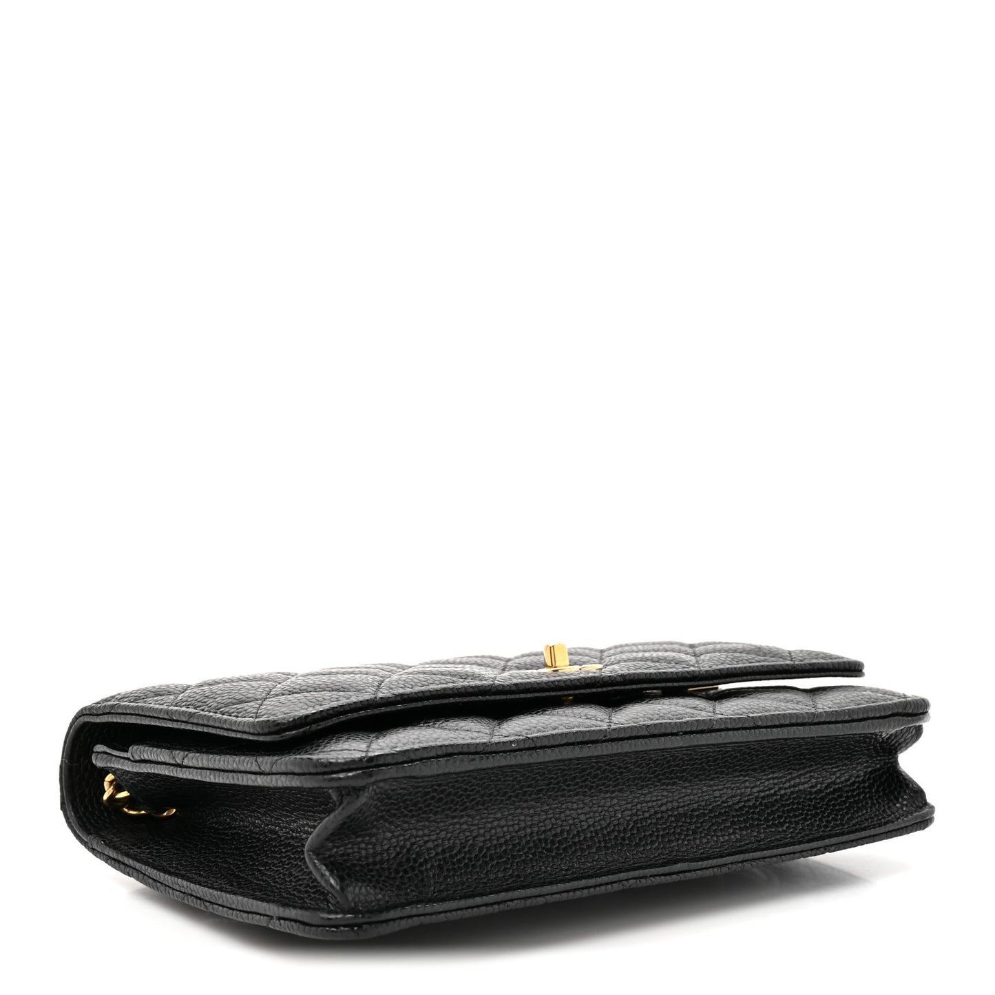 Caviar Quilted CC Turnlock Wallet On Chain WOC Black