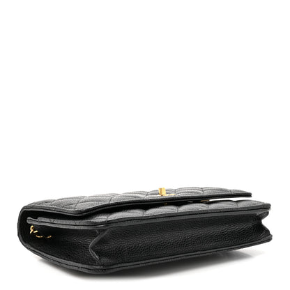 Chanel Caviar Quilted CC Turnlock Wallet On Chain WOC Black 4 of 12