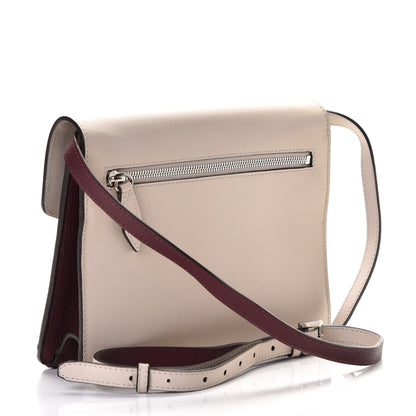 Burberry Derby Calfskin Bi-Color Small Macken Crossbody Bag Mahogany Red Limestone 2 of 6