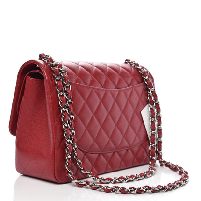 Chanel Caviar Quilted Jumbo Double Flap Red 3 of 11