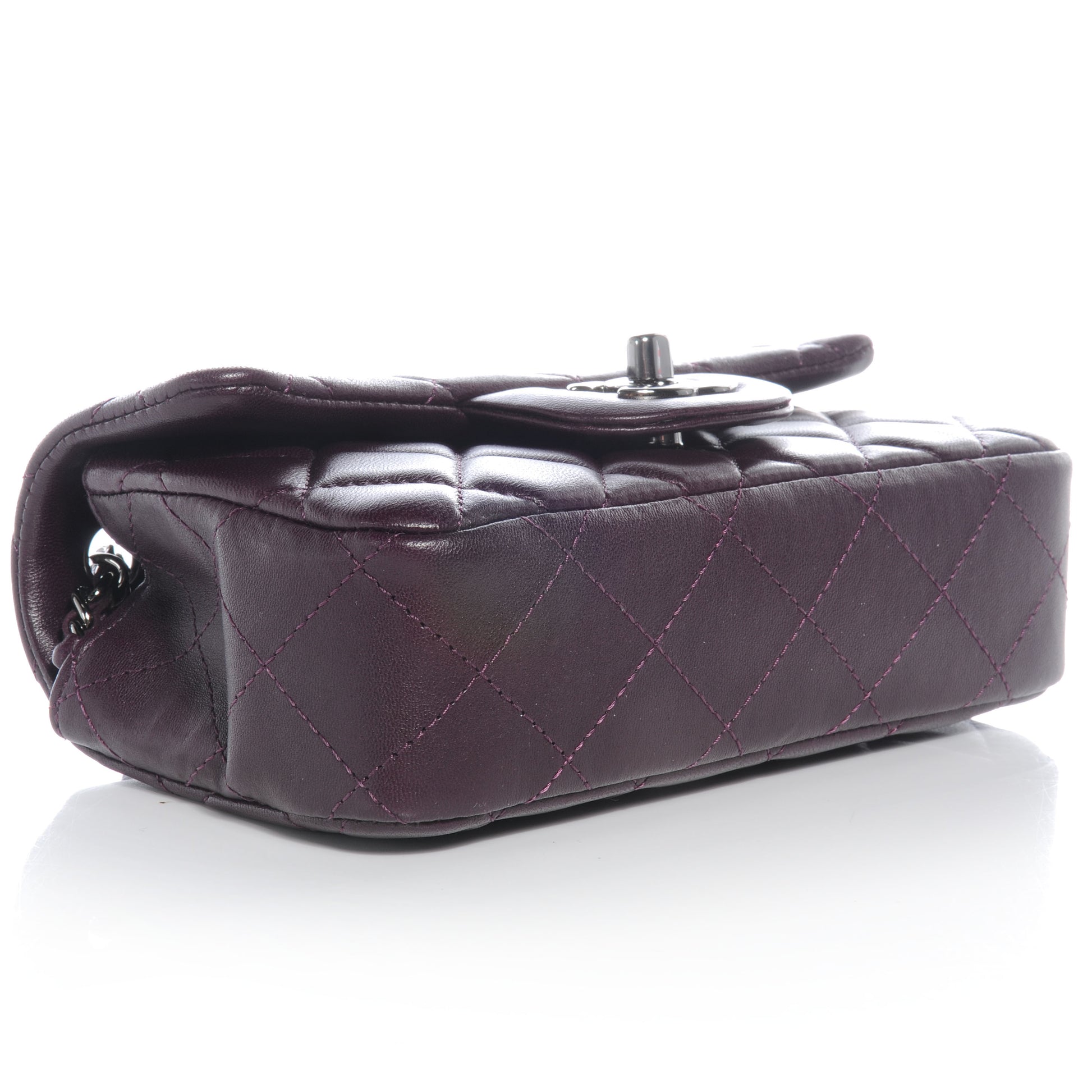 Chanel Lambskin Quilted Mini Flap Dark Purple 4 of 8