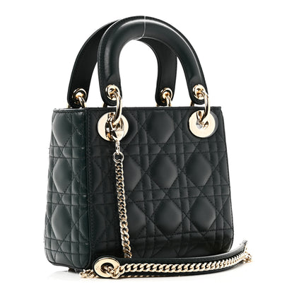 Christian Dior Lambskin Cannage Mini Lady Dior Dark Green 3 of 11