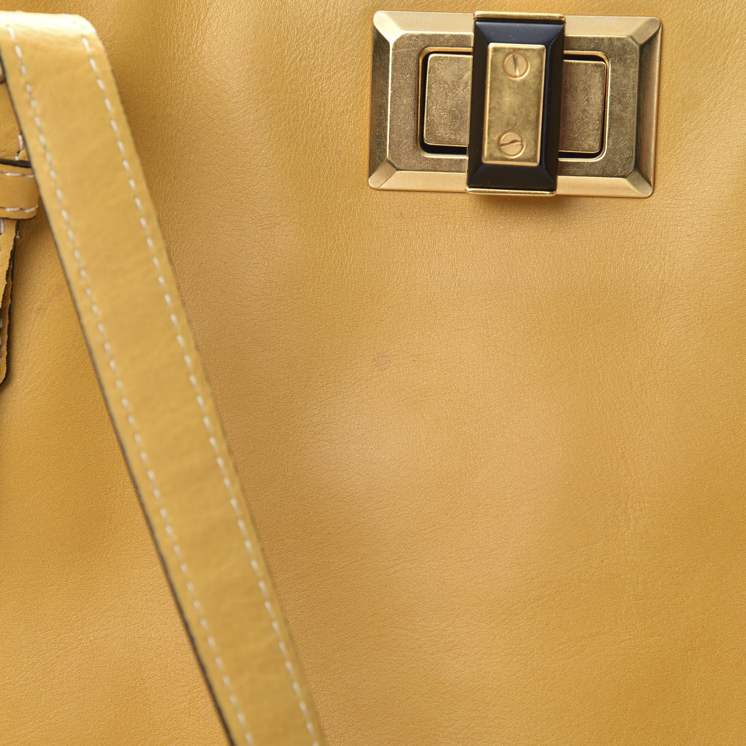 Lanvin Calfskin Turnlock Flat Tote Jaune 12 of 12