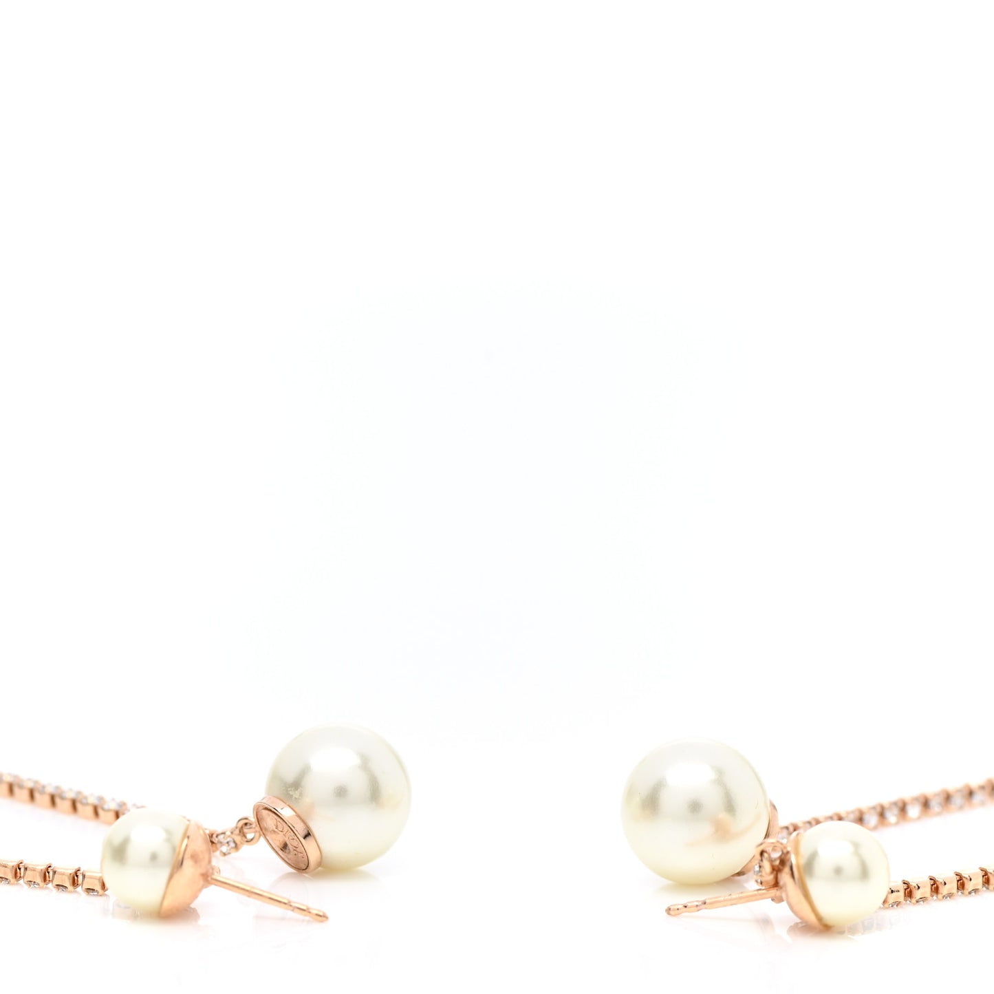 Pearl Crystal Star Tribale Dangle Chain Earrings Rose Gold