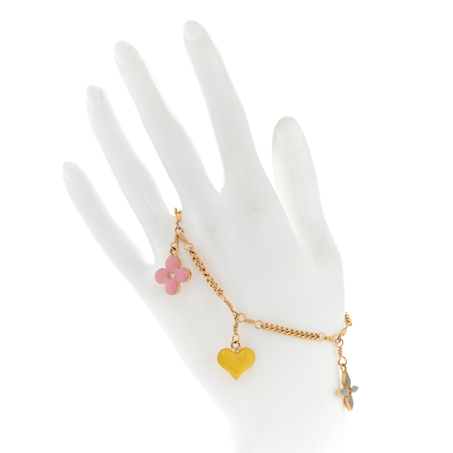 Sweet Monogram Charm Bracelet Gold Multicolor