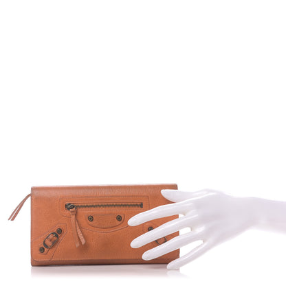 Balenciaga Agneau Classic Hardware Money Wallet Tangerine 2 of 13