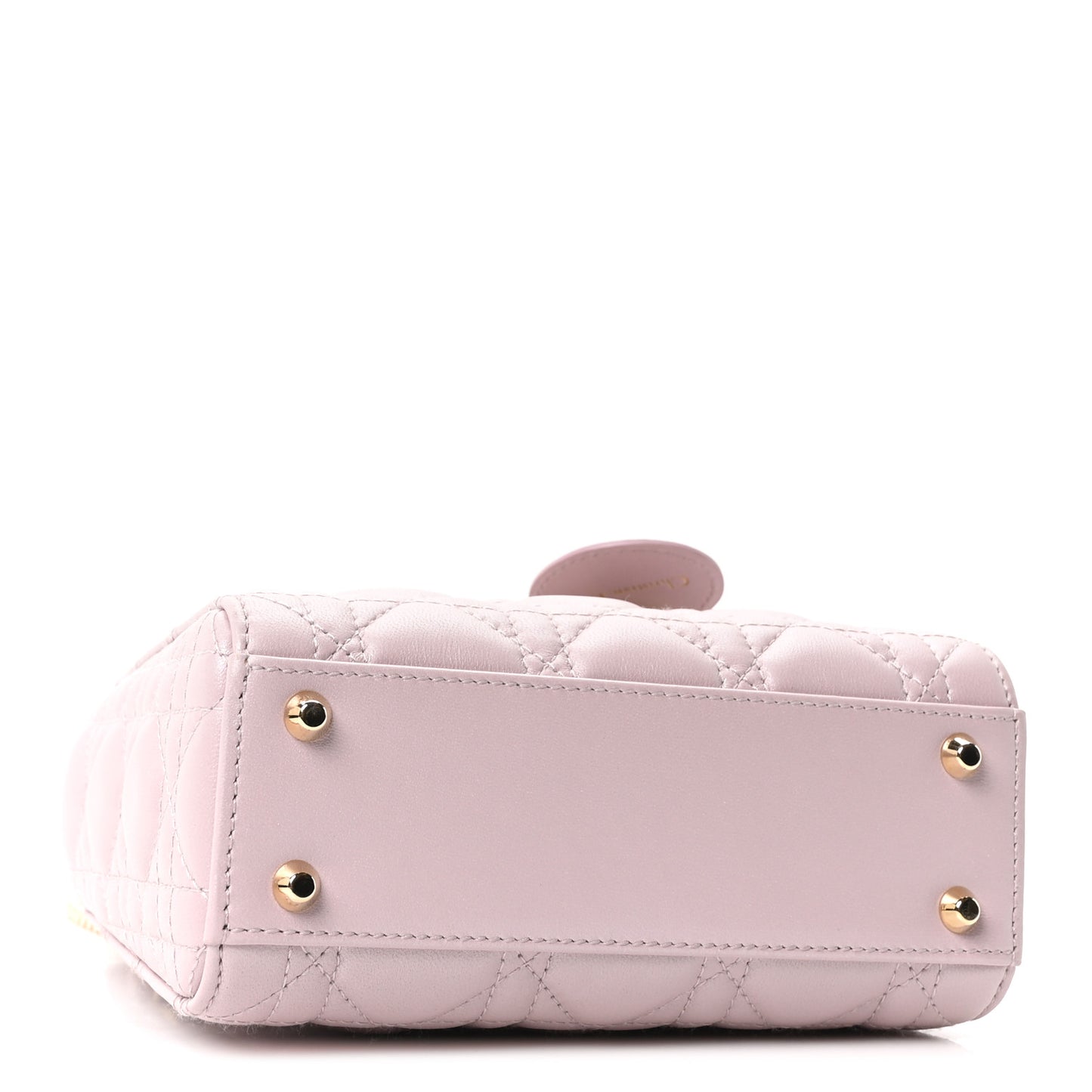 Metallic Lambskin Cannage Mini Lady Dior Lotus