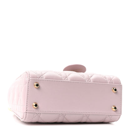 Christian Dior Metallic Lambskin Cannage Mini Lady Dior Lotus 4 of 10