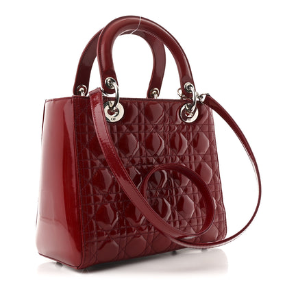 Christian Dior Patent Cannage Medium Lady Dior Red 2 of 10