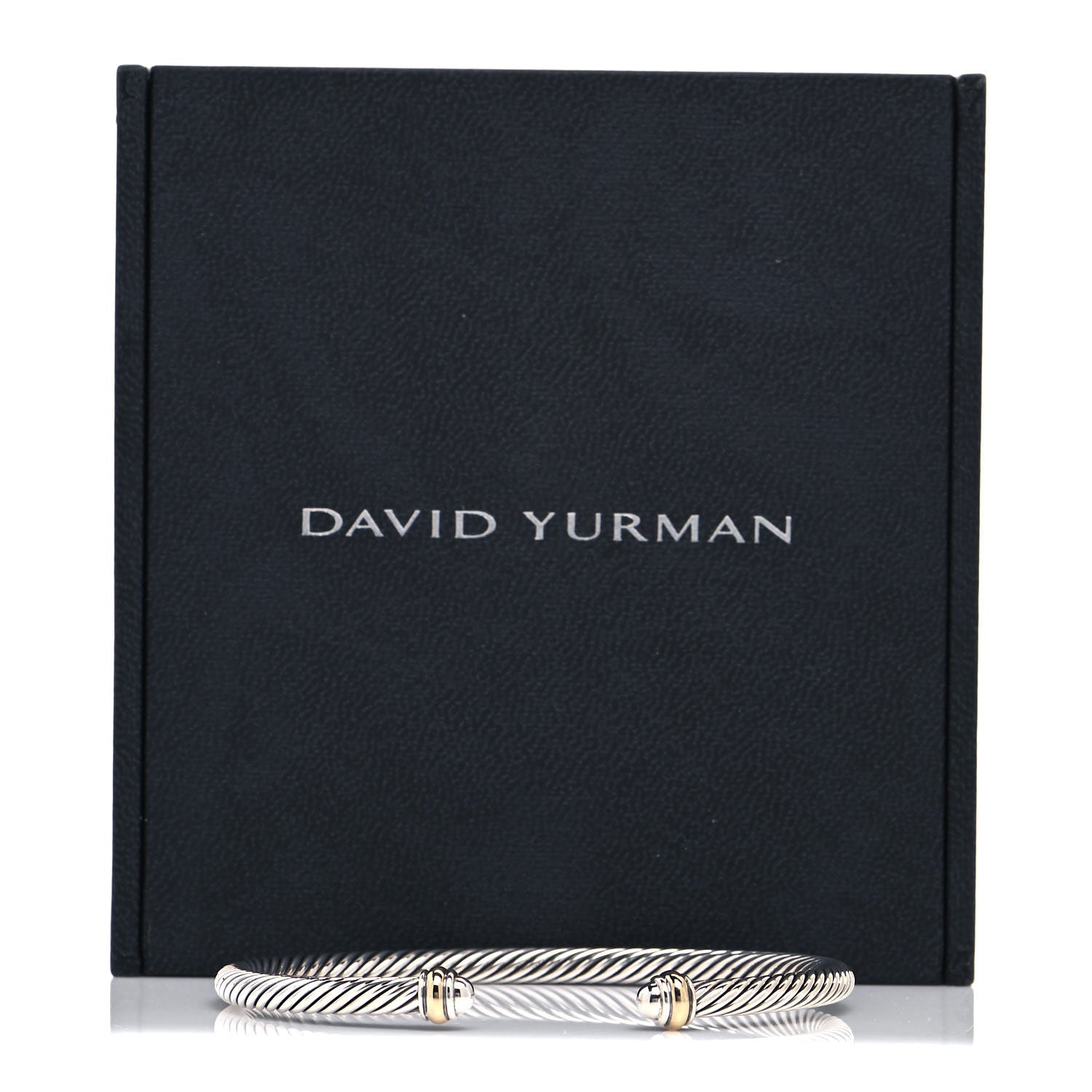 David Yurman Sterling Silver 18K Yellow Gold 4mm Cable Classics Bracelet 5 of 5