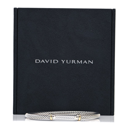 David Yurman Sterling Silver 18K Yellow Gold 4mm Cable Classics Bracelet 5 of 5