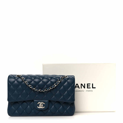 Chanel Lambskin Quilted Medium Double Flap Navy 12 of 12