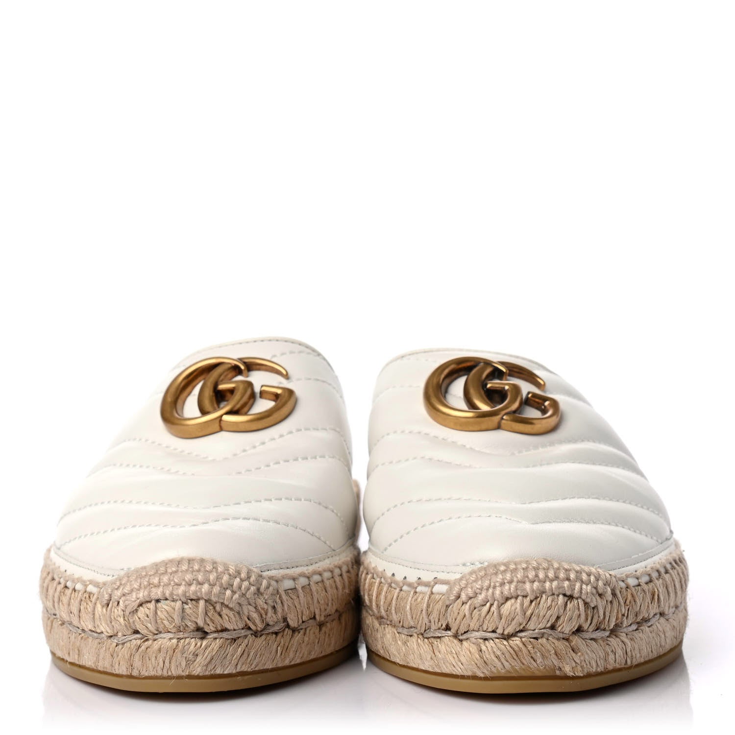 Gucci Nappa Matelasse GG Marmont Espadrille Slippers 36.5 Great White 2 of 4