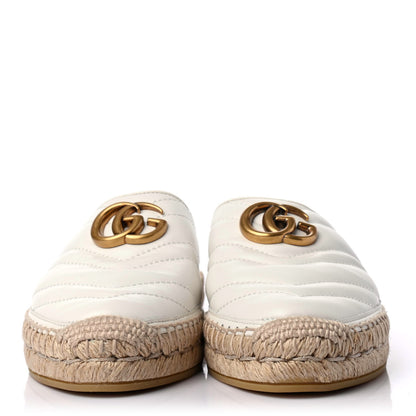 Gucci Nappa Matelasse GG Marmont Espadrille Slippers 36.5 Great White 2 of 4
