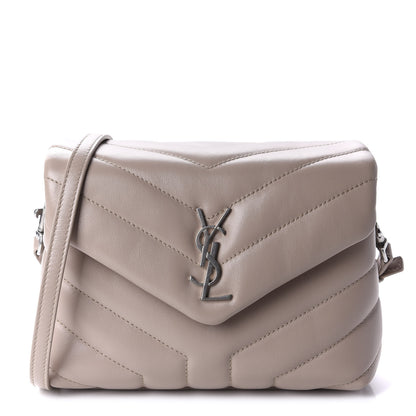 Saint Laurent Calfskin Y Quilted Monogram Toy Loulou Crossbody Bag Light Natural 1 of 12