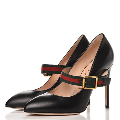 Gucci Malaga Kid Sylvie High Heel Pumps 37 Black 2 of 11