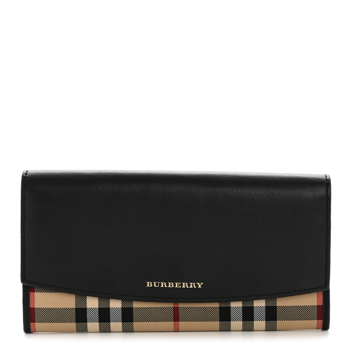 Calfskin Horseferry Check Porter Continental Wallet Black