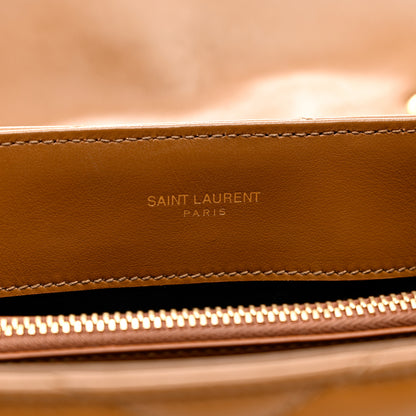Saint Laurent Calfskin Y Quilted Monogram Small Loulou Chain Satchel Dark Natural 6 of 9