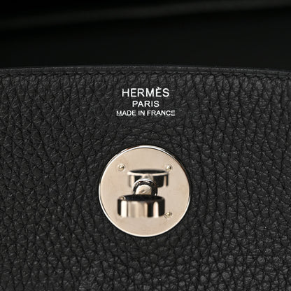 Hermes Taurillon Clemence Lindy 26 Black 6 of 12